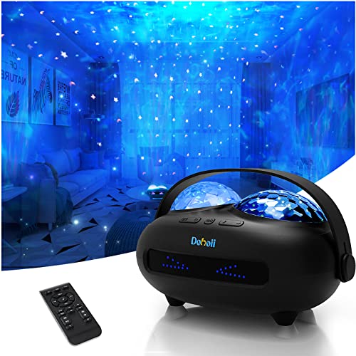 Galaxy Light Projector for Bedroom, Star Projector Skylight LED Ceiling Projector Lights for Adults Kids Room Decor, Aurora Projector with White Noise and Bluetooth Speaker (Black)
