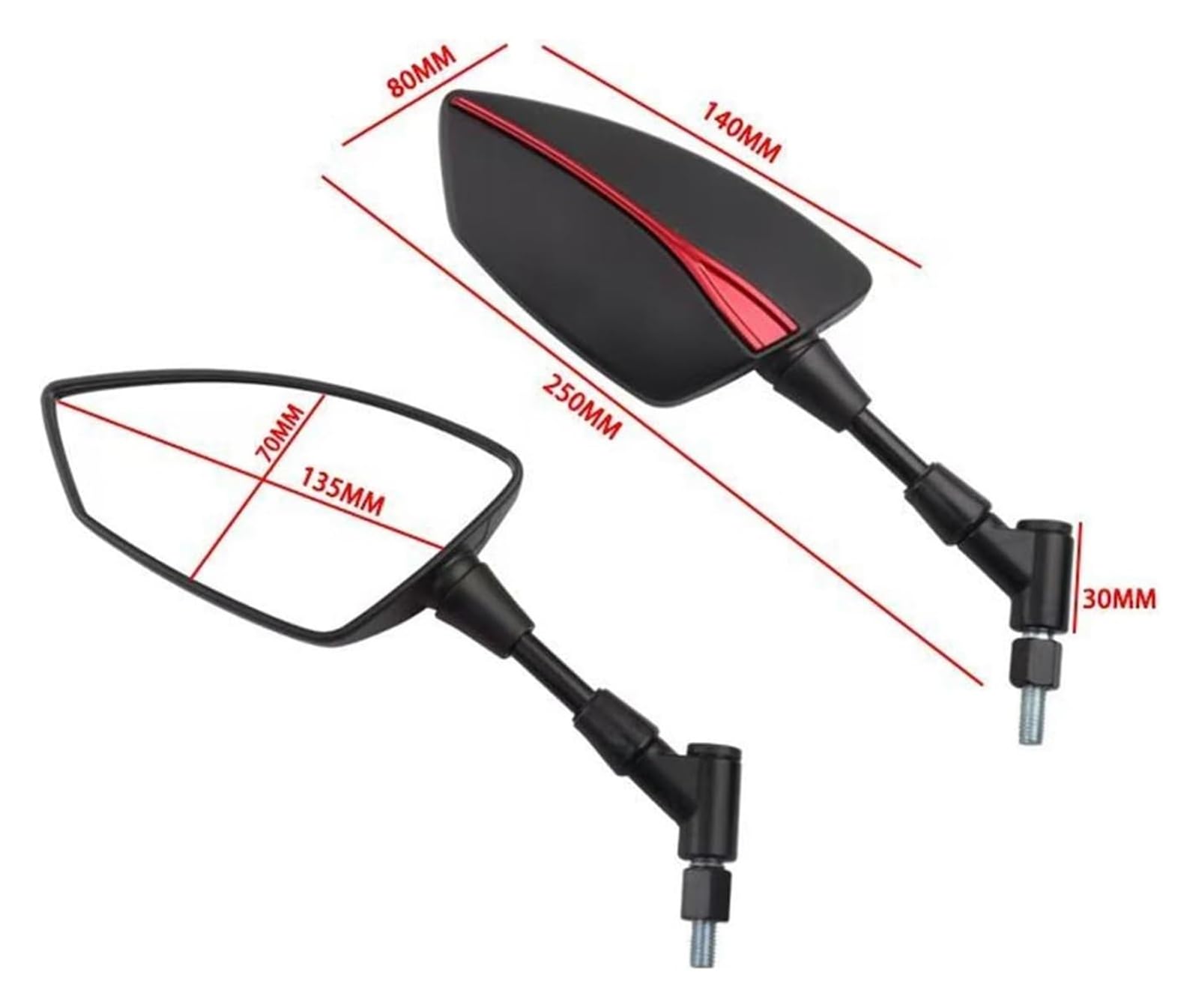 Motorcycle Side Mirror Adjustable Rear View Mirror Left Right