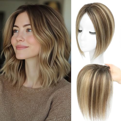 Black and Pretty Human Hair Toppers for Women Real Human