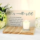 3 Pcs Sympathy Gifts Memorial Candle Acrylic and Wooden in Loving Memory Wedding Signs for Loss of Loved One Memorial Sign Bereavement Gifts (Wing)