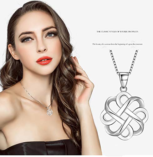 925 Sterling Silver Good Luck Polished Celtic Knot Cross Pendant Necklace for Womens2