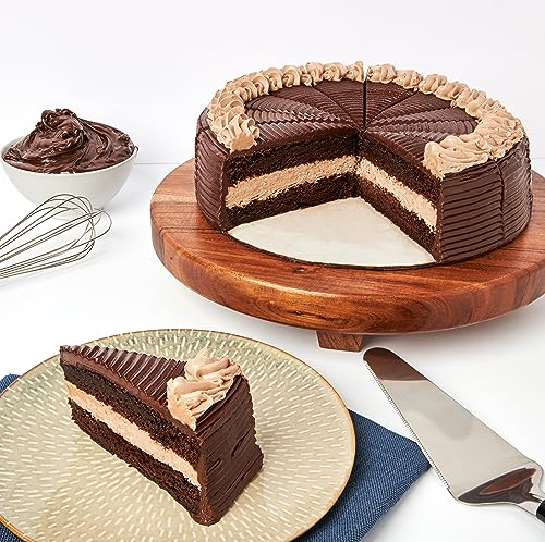 David's Cookies Viennese Sachertorte Chocolate Cake 10' - Fresh Gourmet Bakery Dessert Covered in a Smooth Layer of Dark Chocolate Ganache, Great Gift Idea for Women, Men, and Kids