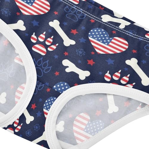 Cotton Girls Underwear Toddlers Cool Flag Dog Paw Bones Panties Little Girl Print Kids Briefs Undies 2t4