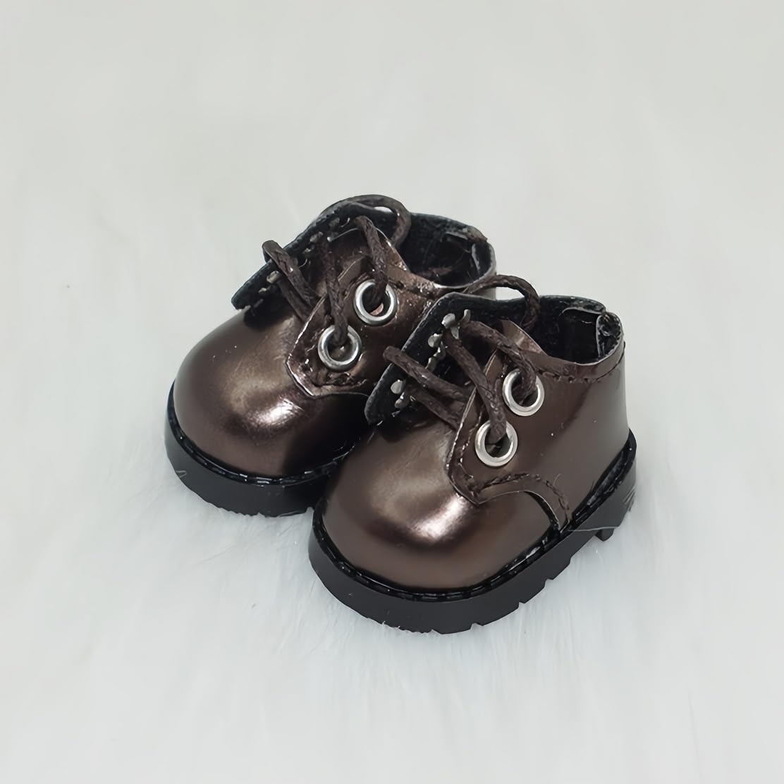 1 Paire Chaussures Pour Poupée Labubu 17cm - Marron, Position Assise Et Debout, Détails Réalistes