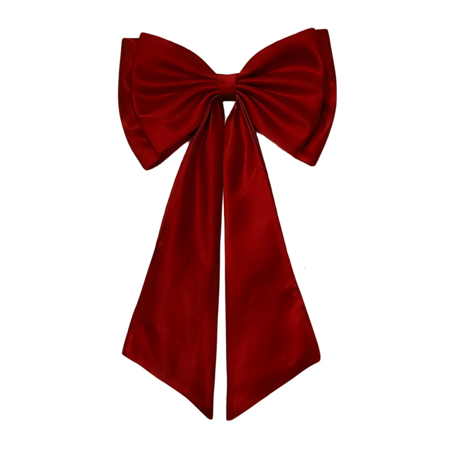 saqulopr Detachable Satin Bow with Short Tail for Bridal Dress Women, Burgundy, One Size
