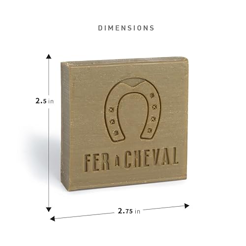 Miniatura 4 de Fer à Cheval Pure Olive Savon De Marseille - Barra de jabón en rodajas  Barra de jabón de aceite de oliva francés, 4 x 2.29 oz, paquete de 2