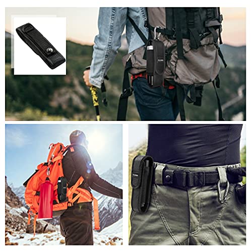 Palumma Nylon Flashlight Pouch Holster With Carabiner, Flexible Adjustment Flashlight Belt Holder For Most Brands Size Up To 7 Inches #TOP2