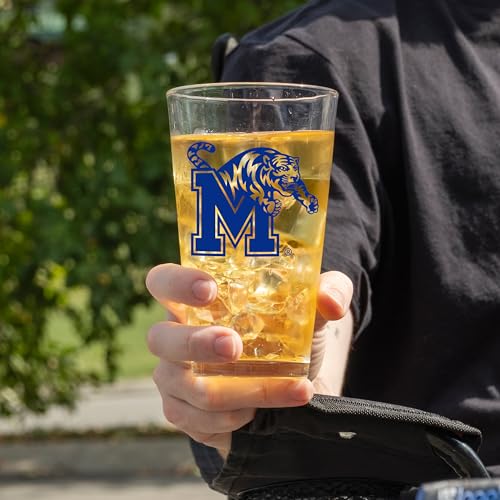 Image of Logo Brands NCAA 16 oz Pint Glass - Durable Glass With Bold Team Color- Chip-Resistant Rim Drinkware For Fans, Tailgates, Home Bars & Everyday Use