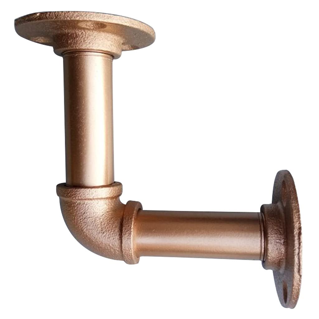 Industrial Iron Pipe Bracket Rose Gold, Rustic Wall Mounted Floating Shelving DIY Hanging Wall Hardware Decor for Farmhouse Shelves Hardware Heavy Duty