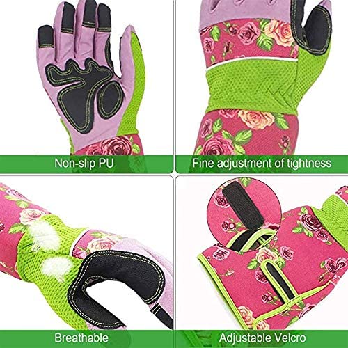 Long Gardening Gloves for Women,Unusual Gardening Gifts for Women Ladies,Personalised Mothers Day Gifts for Mum Grandma,Heavy Duty Thorn Proof Garden Work Gloves 37CM Arm Sleeves Untill Elbow (Pink) - Image 4