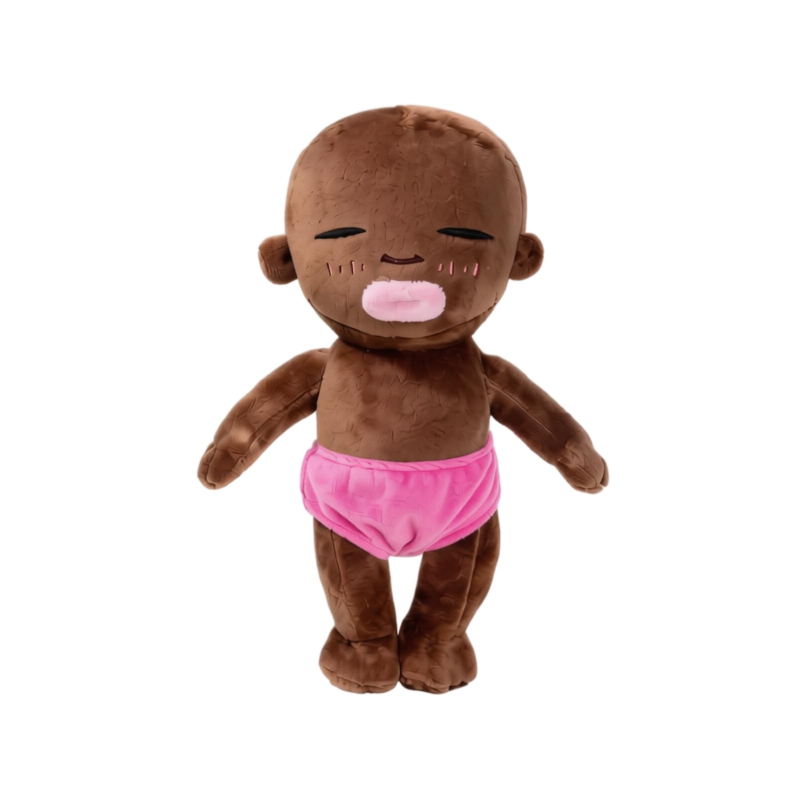 40cm Adorable Quirky Black Natasha Plush Toy, Soft PP Cotton Filled Doll, Stylish Decor & Lovely Gift Pink
