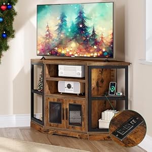 Yitahomecornertvstandfortvsupto55inchwithpoweroutletmodernfarmhouseentertainmentcenterwoodtvmediaconsolewithstoragecabinetsshelvesforlivingroomretrobrown Urban Country Home Decor Yitahome corner tv stand for tvs up to 55 inch with power outlet modern farmhouse entertainment center wood tv media console with storage cabinets shelves for living room retro brown urban country home decor