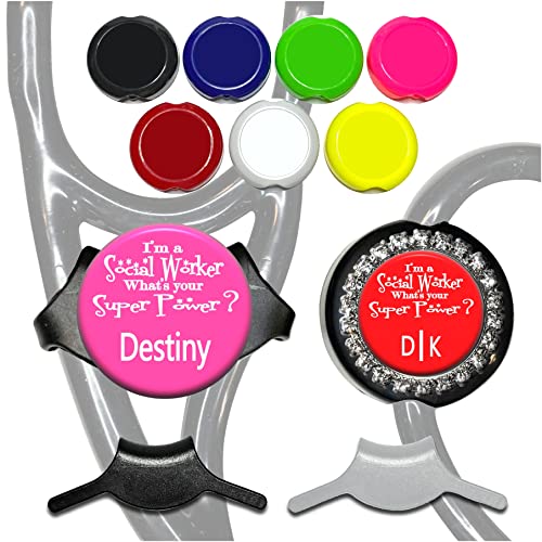 Social Worker Super Power Badge Reel (12 Colors) - Retractable Id Lanyard Holder Personalized With Name, Monogram, Occupation Title - Social Services Gift #TOP4