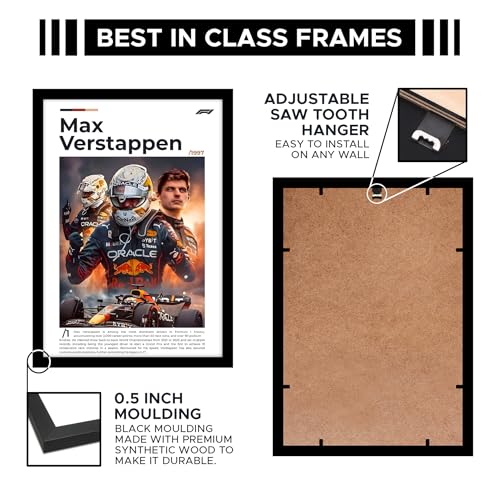 Image of CodersParadise Formula Racing Apex Champion MAX Poster Frame | Premium A4 Framed Wall Art for Bedroom, Office & Gaming Setup | High-Octane Motorsport Driver Tribute Decor for F1 Fans