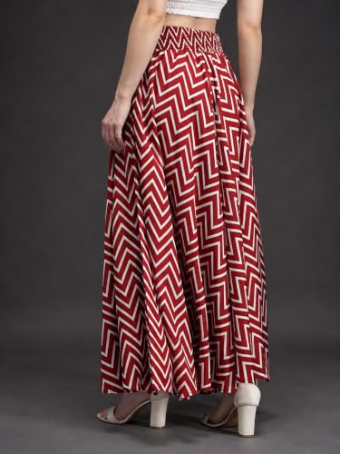 Image of Nexsus Apparels Women Flared Viscose Rayon Trousers | Flared Printed Palazzo |Elasticated Waist Loose-fit & Regular, Casual Wear (Free Size 26 to 42 Waist) Pant| Available in Plus Size's