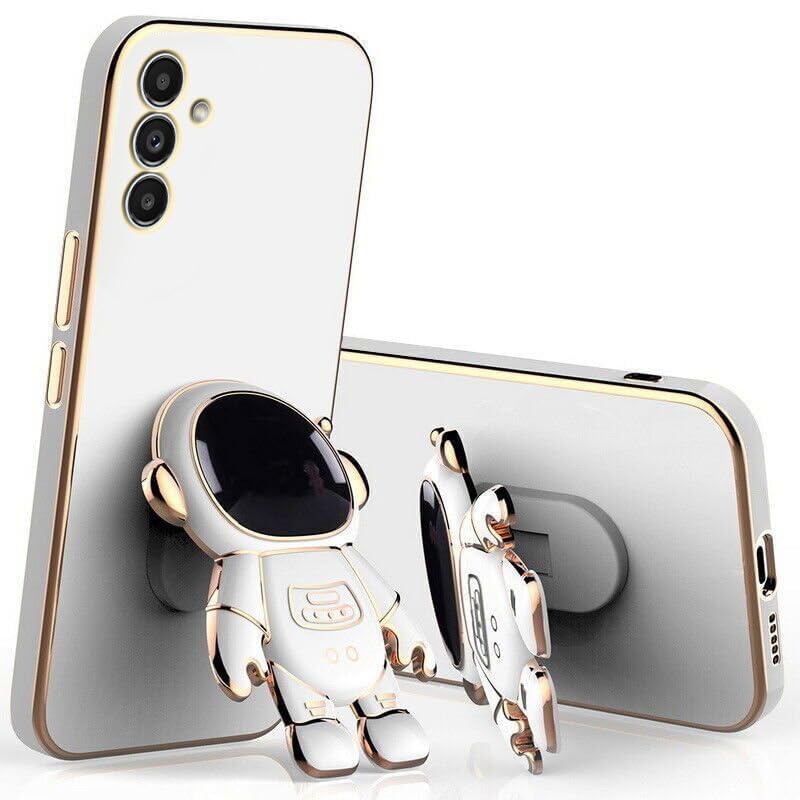 Image of for Samsung Galaxy S25 Plus Case Cute 3D Astronaut Stand Design Camera Protection Shockproof Soft Back Cover for Samsung Galaxy S25 Plus (White)