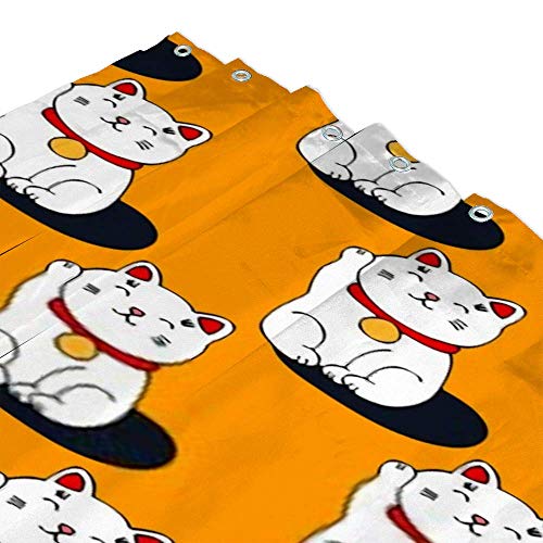 Rideau de douche polyester Maneki Neko pour stopper les éclaboussures