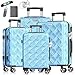 Produktbild KESSER® Reisekoffer Set 4-teilig | Kofferset ABS Hartschalenkoffer mit Zahlenschloss, Kofferwaage & Reisebrieftasche 360° Rollen | Handgepäck & große Koffer für Business & Reise Trolley Sky Blue