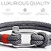 Elegatto Alchor Premium Rope Bracelet for Men | Nylon Marine Cord with Silver Polished Stainless Steel Shackle Closure | Waterproof and Fade-Resistant | Men’s Designer Bracelets | Gray Large
