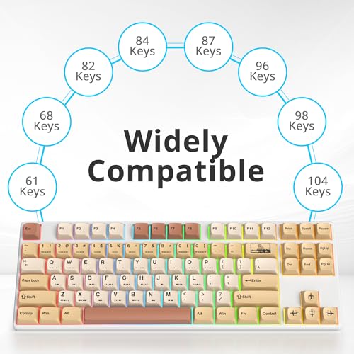 Image of surmen 139 XDA Profile PBT Keycaps 75 Percent, Custom keycaps Dye Sublimation with ISO Keys for 61 /68 /82 /87 /108 Mechanical Keyboard (Stamp)