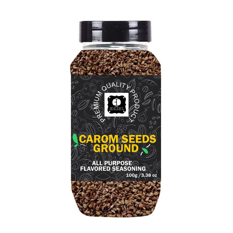EDZZEL Premium Quality Indian Organic Carom Seeds, Ground Plant Based, Vegan, Gluten Free-100 GRAM Box (Set Of 3)