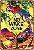 TarSign No Wake Zone Vintage Tin Sign Logo 12 8 inches Advertising Eye-Catching Wall Decoration