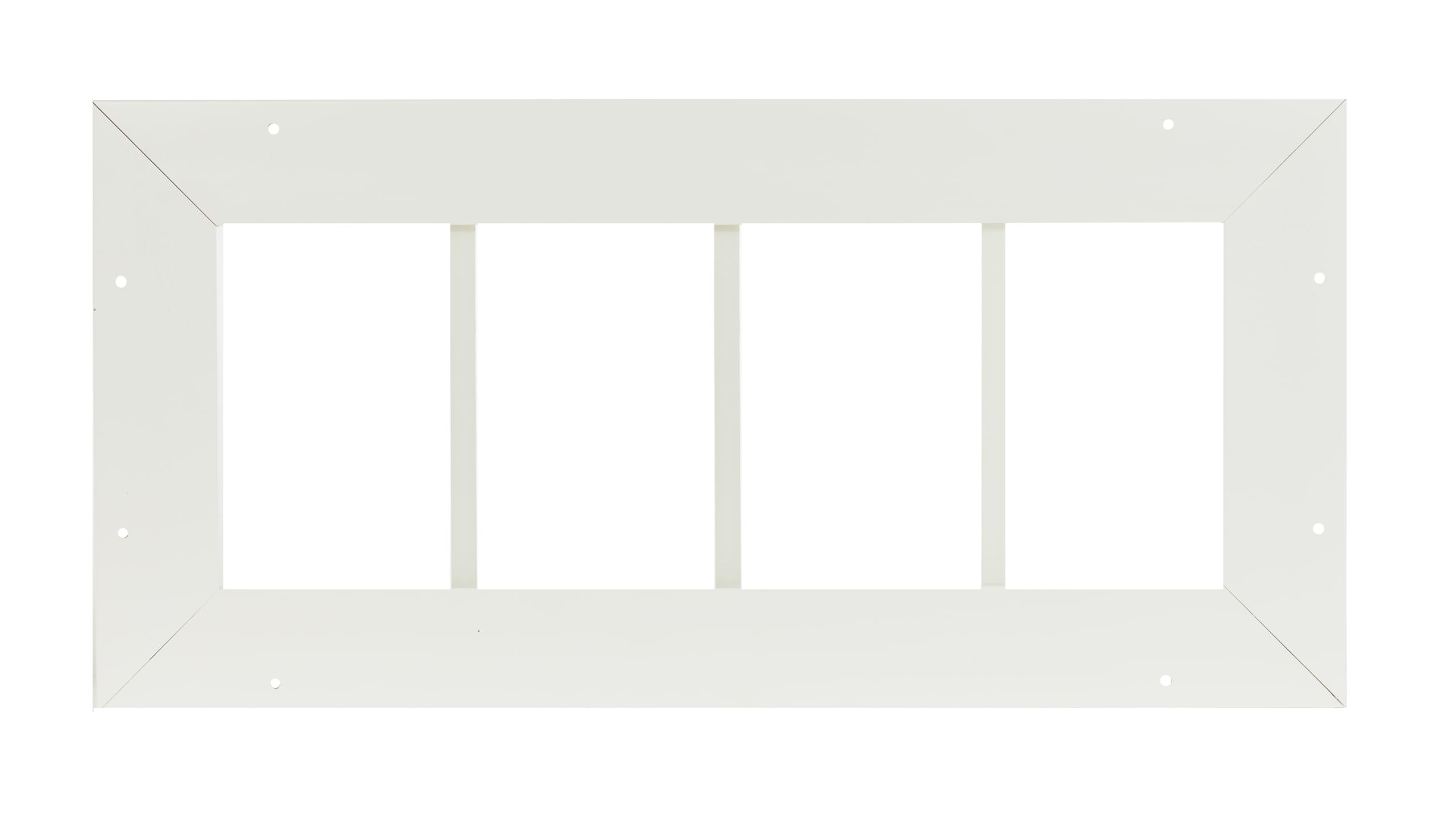 Shed Window 10.185" X 23" Transom Flush Mount 4-Lite White PVC, Tempered Glass, for Sheds, Playhouses, and Chicken Coops 1 PK (TRPV1023W-BX1)