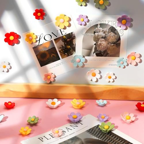 Image of 3D Flower Magnets for Fridge Strong Refrigerator Magnet Adorable Decorations for Home (5, Medium (26mm))