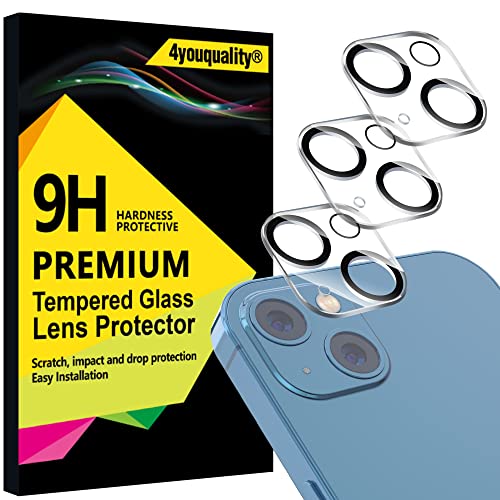 4youquality [3-Pack Camera Lens Protector for iPhone 13 (6.1-inch) & iPhone 13 mini (5.4-inch), 9H Tempered Glass, [LifetimeWarranty][Case-Friendly][Anti-Scratch][Does Not Affect Night Shots]