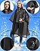 Borogo 2 Pack Rain Ponchos for Adults Reusable - Raincoats Survival Emergency Heavy Duty Rain Coat with Drawstring Hood Black
