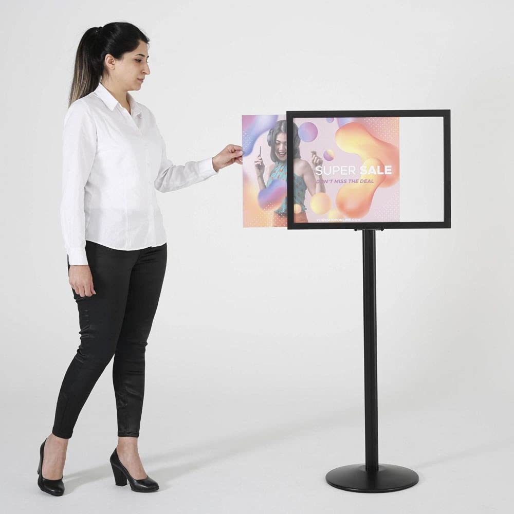 Soporte para carteles en formato DIN A1/A2 (negro, DIN A2)
