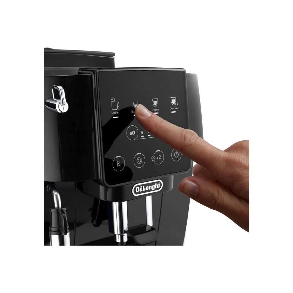 De'Longhi Magnifica Start ECAM220.21.BG, Macchina Caffè Automatica, Montalatte Manuale, Macchina Espresso dal Chicco alla Tazza, 4 Ricette One Touch, Pannello Controllo Soft Touch, 1450W, Nero/Grigio