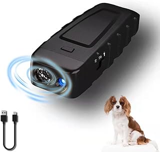 BANHU Anti Barking Device,Handheld Dog Repeller Trainer,Ultrasonic Dog Bark Deterrent Rechargeable/LED Flashlight,Dog Barking Control Devices,Stop Barking for Cats, Dogs