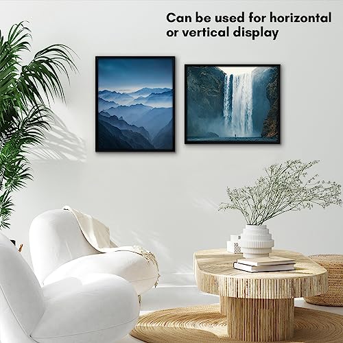 Americanflat 14x17 Picture Frame with Polished Plexiglass - Streamline Collection - Thin Border Picture Frame for Wall Display - Hanging Hardware Included - Black