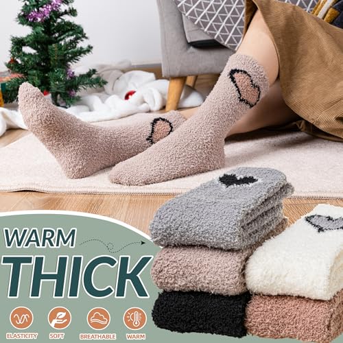 SeeyAN Womens Fuzzy Socks Fluffy Warm Slipper Winter Comfy Thermal Cozy Plush Sleep Home Cabin Socks2