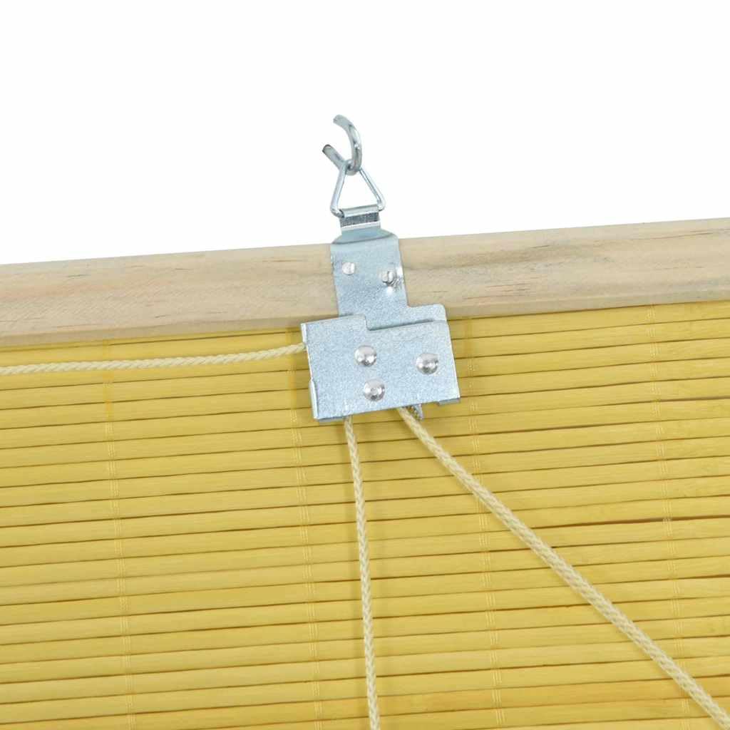 Estor enrollable de bambú amarillo, 150 x 220 cm, resistente a los rayos UV, filtro de luz, montaje versátil, ideal para proteger la privacidad del salón, dormitorio, cocina, con diseño de