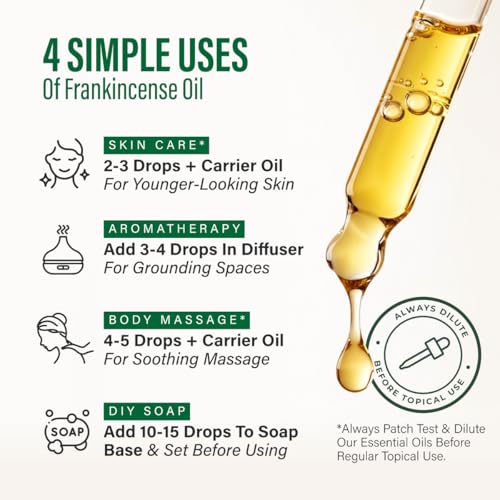 Image of 100% Pure Frankincense Oil - 4 Fl Oz Frankincense Essential Oil for Hair, Skin, Diffuser, Aromatherapy & DIY Soap Making Scent