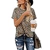 BMJL-Womens-Casual-Cute-Shirts-Leopard-Print-Tops-Basic-Summer-Short-Sleeve-Fashion-Soft-Blouse-Loose-Fit-Tshirt BMJL Women's Casual Cute Shirts Leopard Print Tops Basic Summer Short Sleeve Fashion Soft Blouse Loose Fit Tshirt(MediumLeopard)