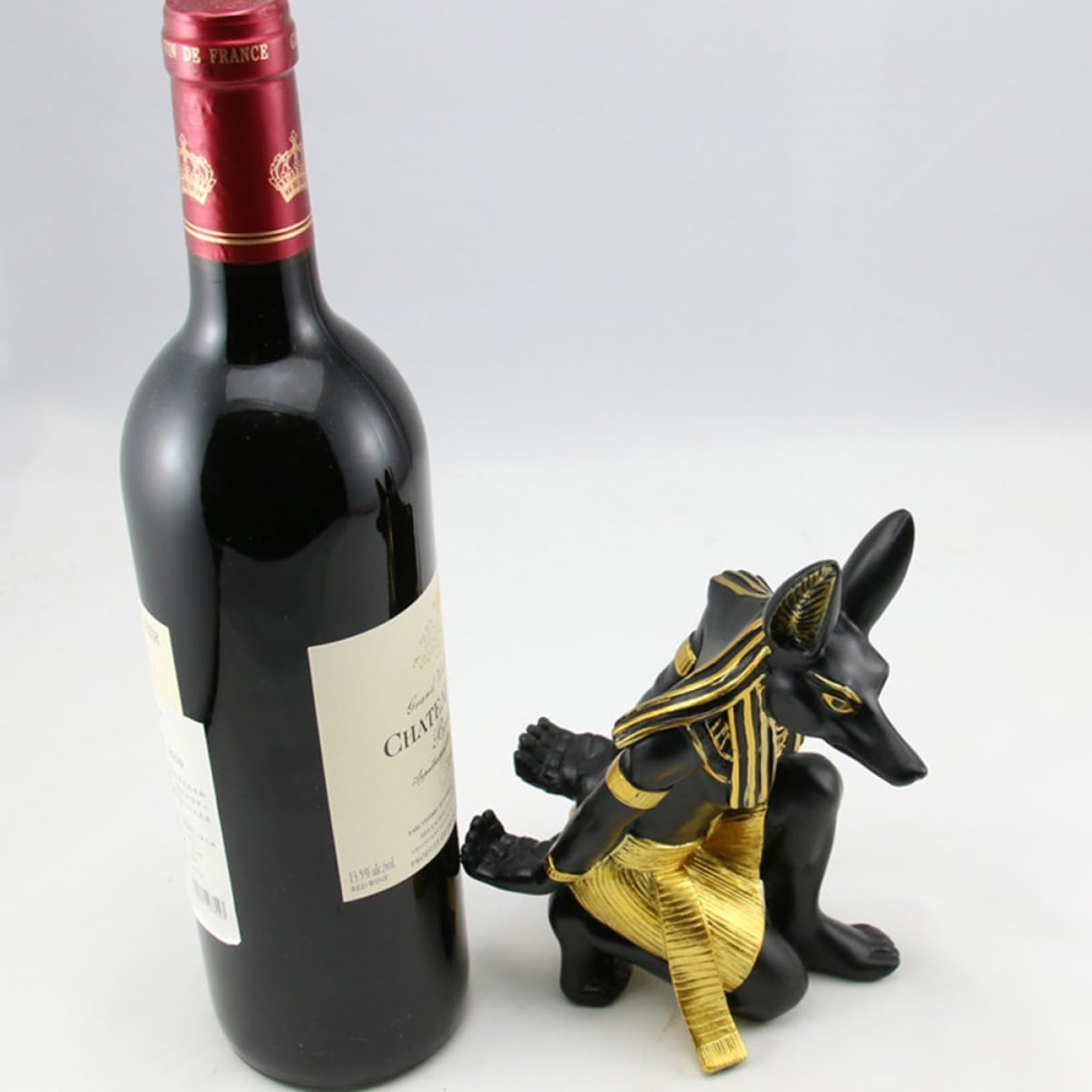 VALICLUD 2Pcs Creative Anubis Wine Rack Wine Holder for Home Bar Elegant Storage Decoration for Parties Restaurants Unique European Style Design