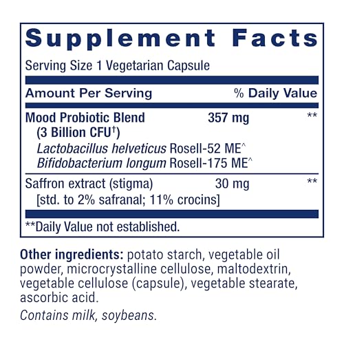 Life Extension FLORASSIST® Probiotic Mood Improve, probiotic and Saffron Blend enhances Mood and Mental Outlook, Non-GMO, Gluten-Free, 1 Daily, Vegetarian, 30 Capsules - Image 4
