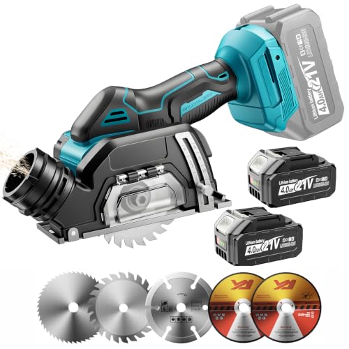 YEARTOP 3 Inch Cordless Mini Circular Saw Compatible with Makita 18VBattery