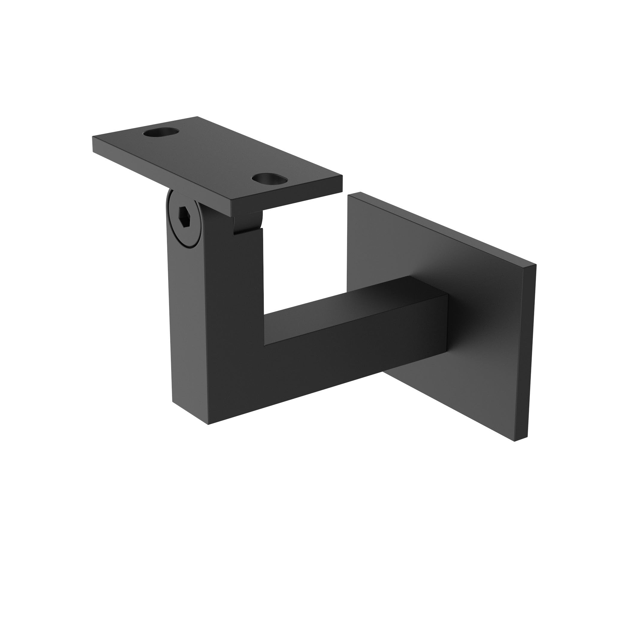 Inline Design - Stainless Steel Handrail Bracket Square for Flat/Curved Bottom Tube Slim Adjustable (Black Matte Powder Coat)