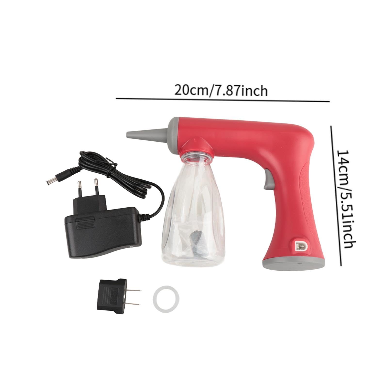 Generic Perming Foaming Machine Haardampfblasengerät Friseurgerät Wiederaufladbares Schaumerzeuger Kalt Und Warm Funktion für Professionellen Einsatz Im Salon, Rot 150ml
