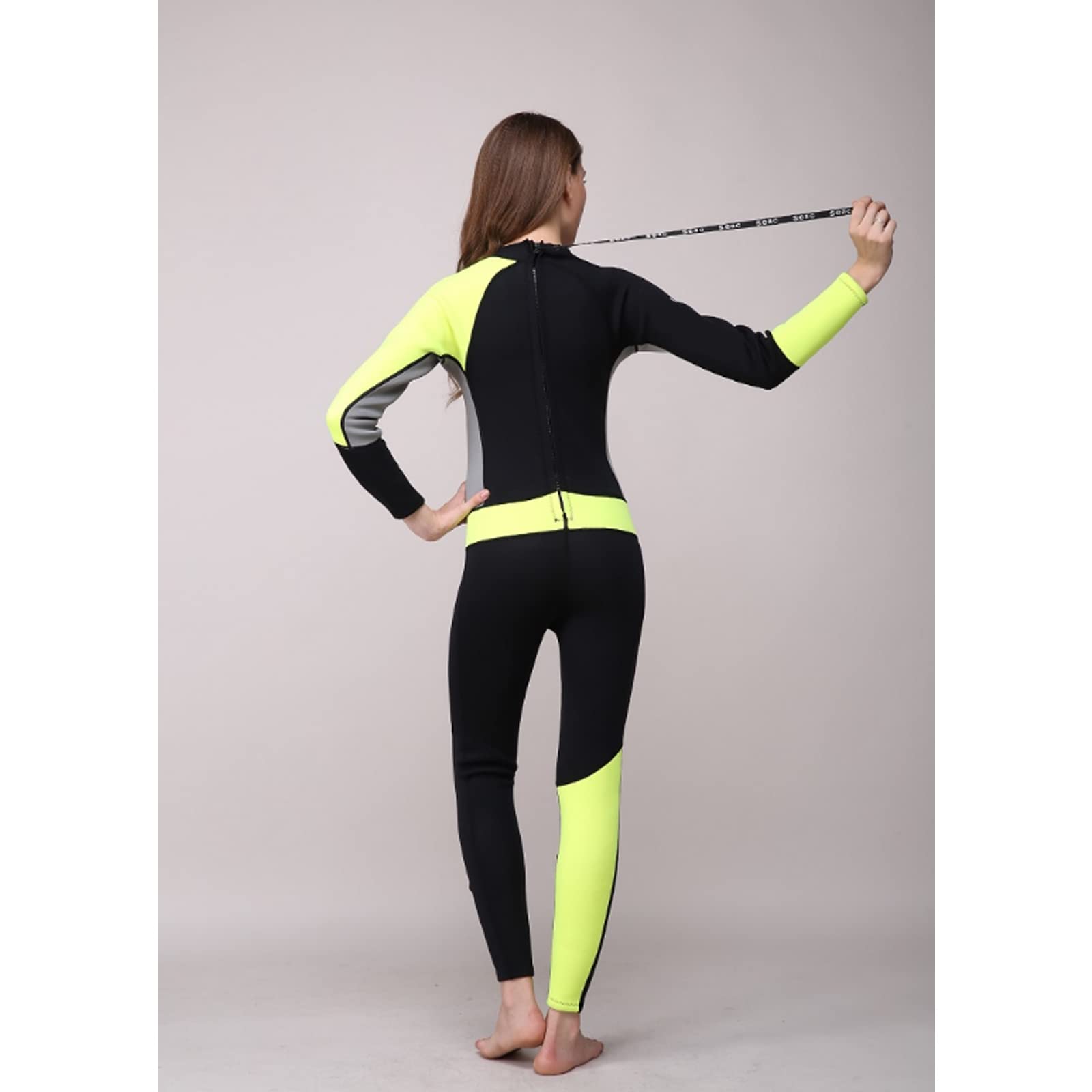 Mute da Donna Muta in Neoprene Ultra Elasticizzato da 3 Mm Tuta da Sub per Tutto Il Corpo con Zip sul Retro Caldo Invernale per Lo Snorkeling, Le Immersioni Subacquee, Il Nuoto