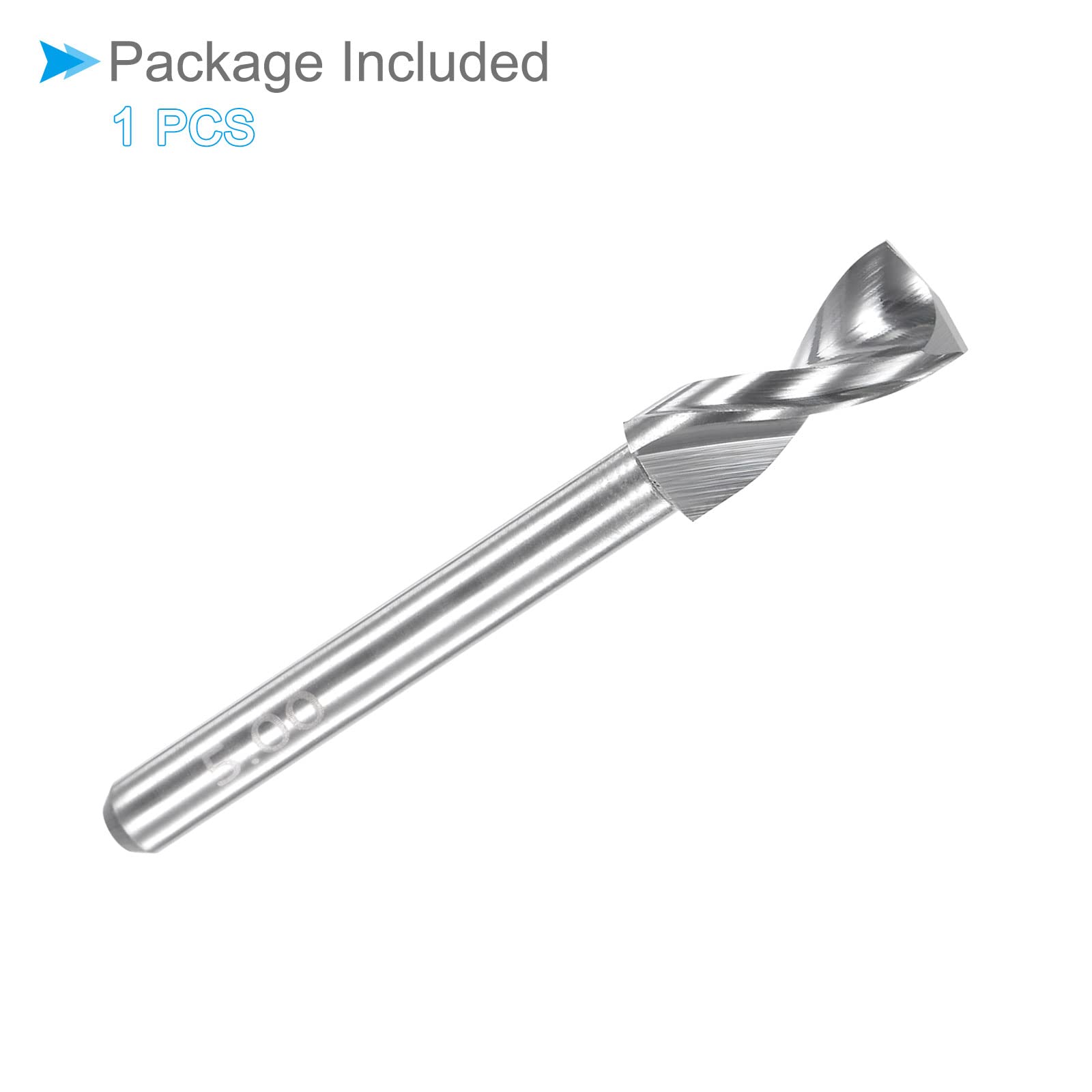 PCB Foret Mèches, 5 mm Diamètre 1/8" Tige, Solide Tungstène Carbure Précision Perçage - (Applications: pour Impression Circuit Carte CNC Gravure), 1-Pièce