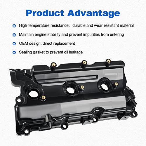 Image of WATERWICH Engine Valve Cover with Gasket & Bolts Compatible with Nissan Pathfinder Infiniti QX4 3.5L 2002 2003 2004 Replacement for 13264-5W500 13264-5W510 13264-5W51A