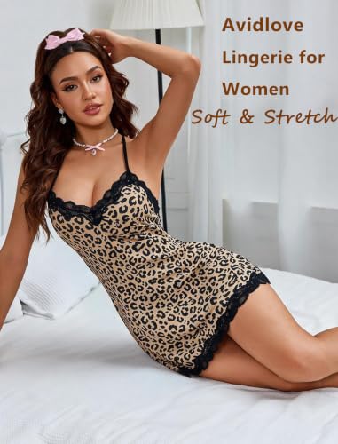 Image of Avidlove Lingerie for Women Sexy Chemise Nightgown Babydoll Lace Nightgown