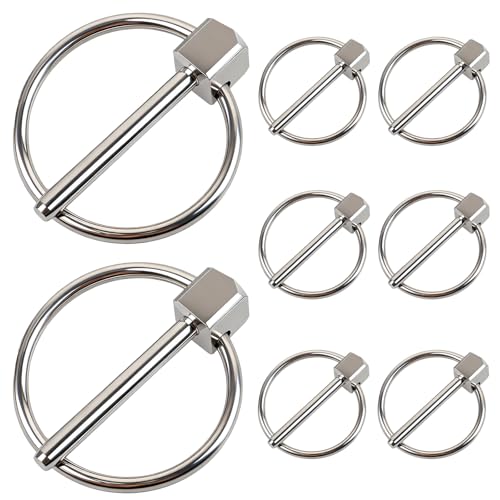 8 Stück Klappsplinte 3mm Robuste Edelstahl Ringförmige Splinte Sortiment für Traktor Anhänger Schiffe Fahrräder ( 3mm x 25mm)