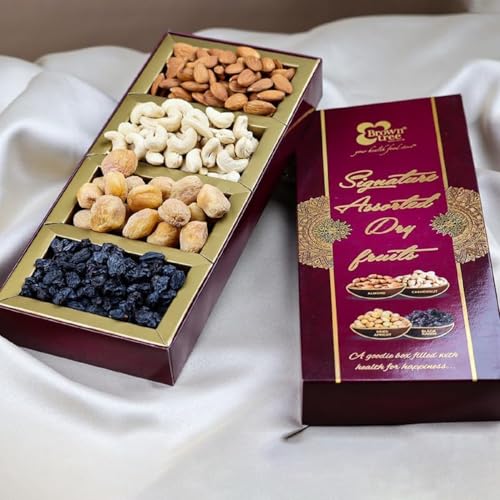 Image of Browntree Signature 4P-140g | Cashews, Almonds, Black Raisins, Apricots | Fresh & Healthy Dry Fruits | Perfect Gifts, Festivals & Corporate Hampers | Unique Gifts for all Celebration