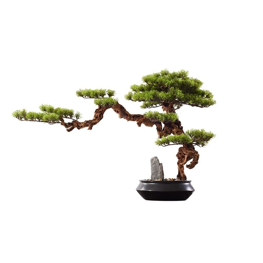 SWENEEN Home Fake Plants Plant Potted Artificial Plant Hotel Simulation Bonsai Tree Porch Zen Welcome Pine Ornament 20.4 Inch Artificial Tree Artificial Bonsai Decoration,